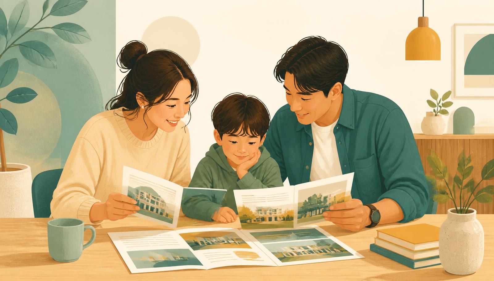 AI editorial illustration:七期正在重畫台中幼教版圖:高端家庭的選校,正在從「硬體」走向「教育哲學」